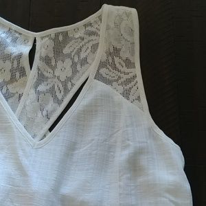 Summery white shift dress, cross back